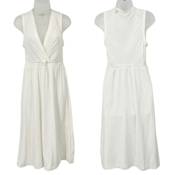 ATM Anthony Thomas Melillo A-Line Dress White Silk V Neck Sleeveless Small NEW - Picture 14 of 15